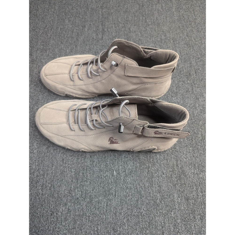 LDECK Mens High Top chukka Shoes Beige Tan Suede Sneakers Ram Logo Size 42